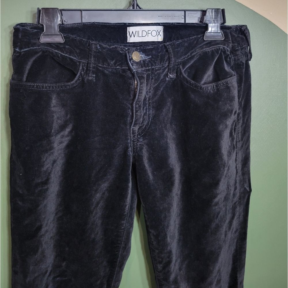 WILDFOX Size 30 Black Velvet Marianne Skinny Jeans - Picture 5 of 5